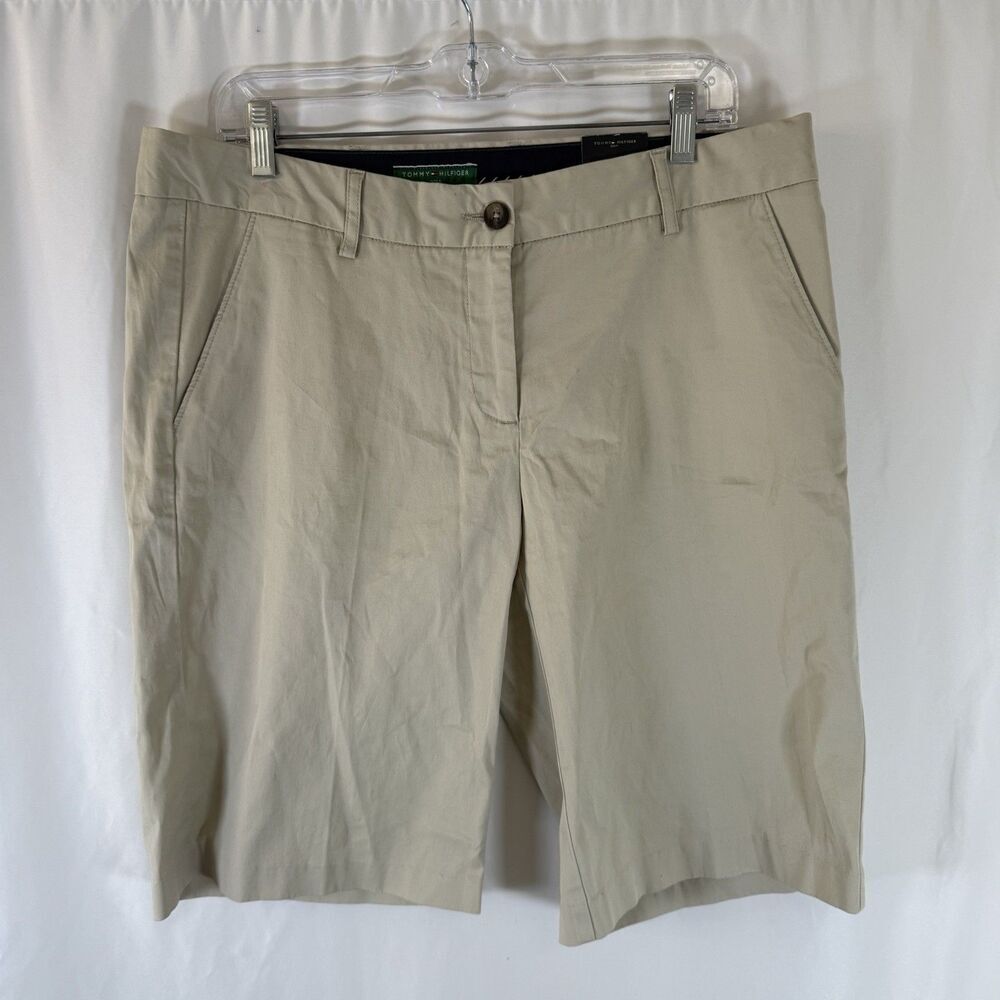 New Tommy Hilfiger Golf Shorts Women's 12 Khaki Chino Bermuda Pockets